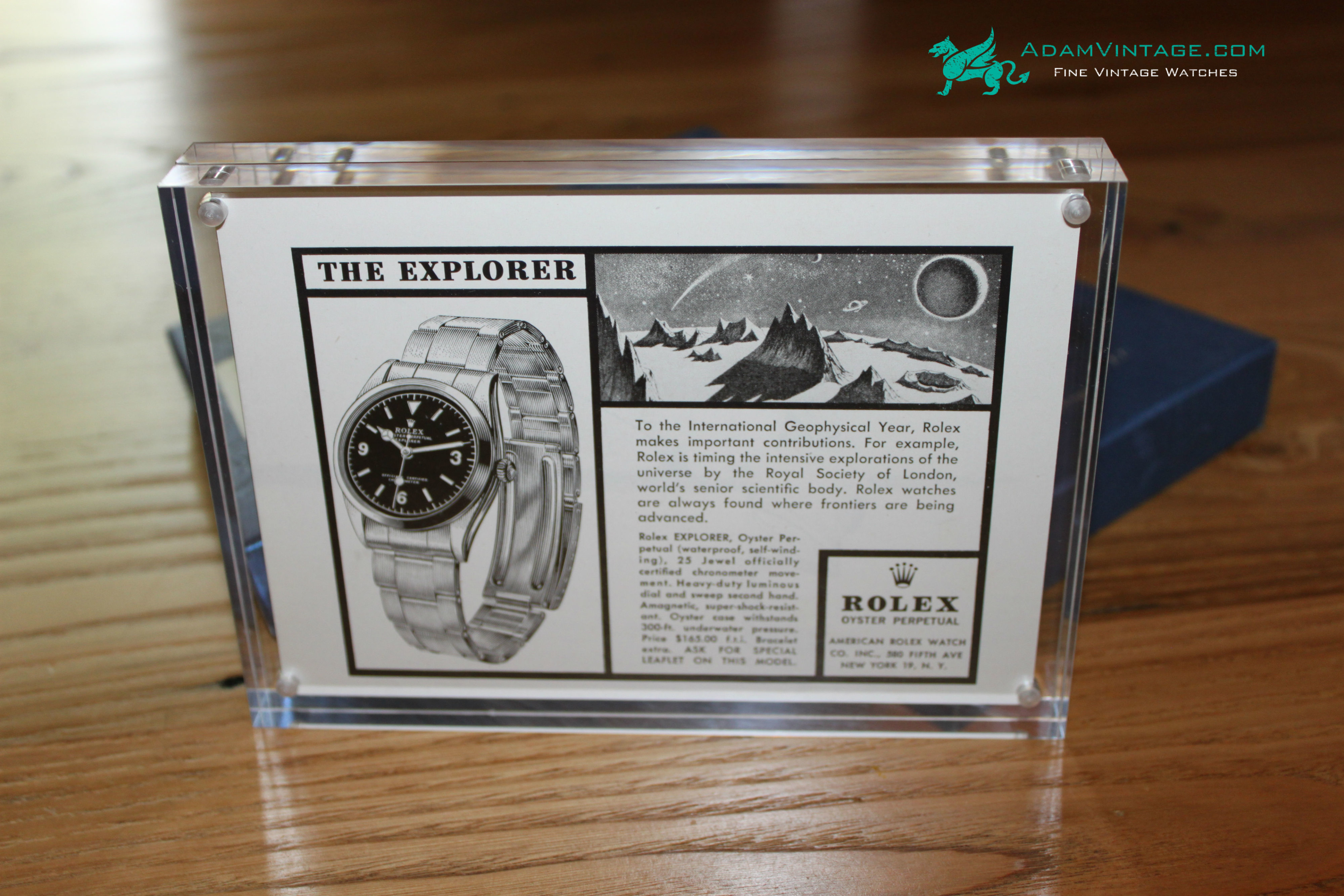 Rare Vintage Explorer Genuine Watch Advertisement